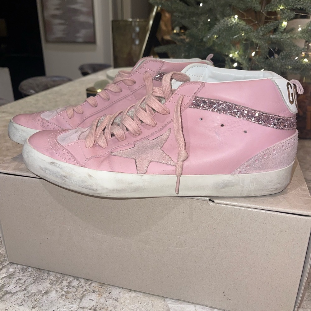 Golden Goose Pink Glitter Sneakers